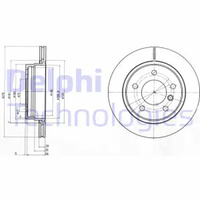 DELPHI BG3041C Fren Dıskı (Cıftlı Paket) Boyalı Delıksız Arka  316 318 320 323 325 328 04/1991 > 34216864903