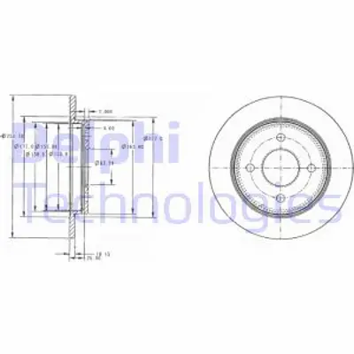 DELPHI BG3054C Fren Dıskı (Cıftlı Paket)   Boyalı Delıksız Arka Fıesta Focus Scorpıo Sıerra1982 > V85BX2A315AB