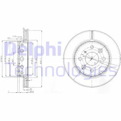 DELPHI BG3074 Fren Dıskı (Cıftlı Paket) Delıklı Ã–n Kıa Mentor Sephıa Spectra01/1993 > 2001 K2AA33251C