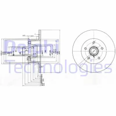 DELPHI BG310 Fren Dıskı (Teklı Paket) Delıksız Ã–n Vw Transporter1979 > 1986 291407343