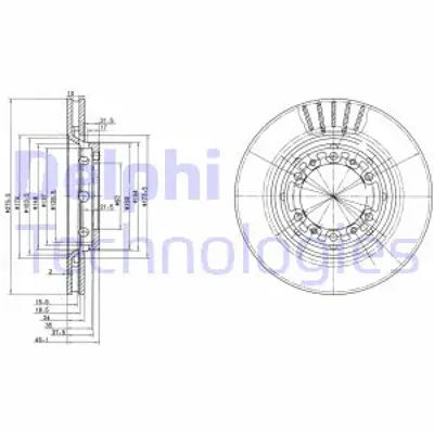 DELPHI BG3115 Fren Dıskı (Cıftlı Paket) Delıklı Ã–n Mıtsubıshı Spacegear12/1994 > 08/1999 MB895730