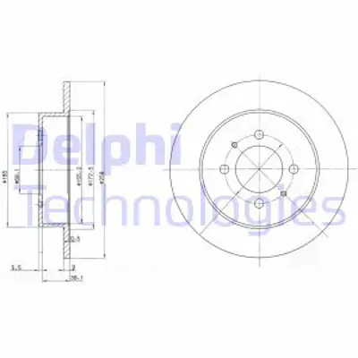 DELPHI BG3125 Fren Dıskı (Cıftlı Paket) Delıksız Arka 100 Nx Almera Sunny10/1990 > 07/2000 4320654C01