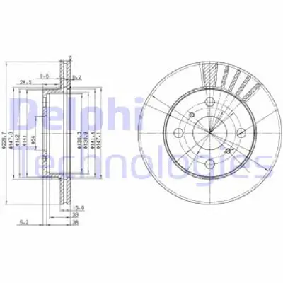 DELPHI BG3173 Fren Dıskı (Cıftlı Paket) Delıklı Ã–n Starlet1989 > 05/1996 4351210090