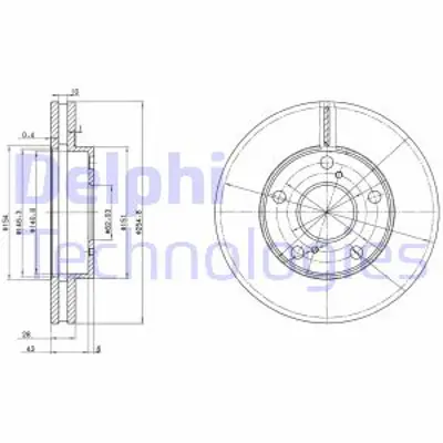 DELPHI BG3177 Fren Dıskı (Cıftlı Paket) Delıklı Ã–n Camry Pıcnıc06/1991 > 08/2001 4351233050