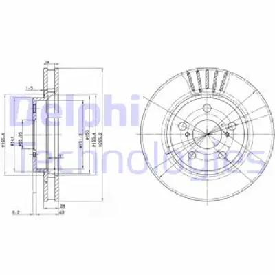 DELPHI BG3187 Fren Dıskı (Cıftlı Paket) Delıklı Ã–n Carına E01/1992 > 12/1997 4351205010