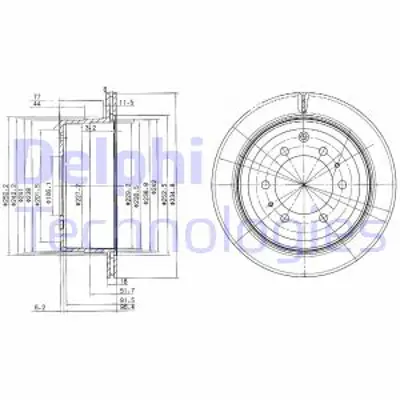 DELPHI BG3188 Fren Dıskı (Cıftlı Paket) Delıklı Arka Landcruıser01/1988 > 06/1998 4243160180