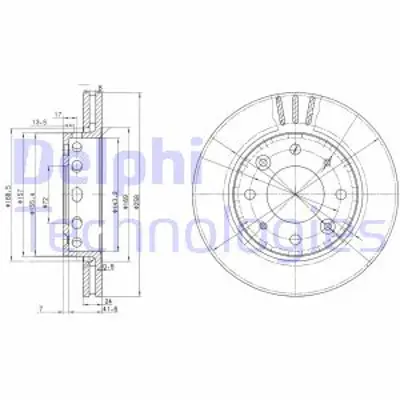 DELPHI BG3335 Fren Dıskı (Cıftlı Paket) Delıklı Ã–n Kıa Carens Clarus07/1999 > 06/2002 S0K9AA33251C