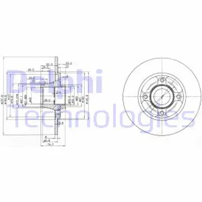 DELPHI BG3360 Fren Dıskı (Cıftlı Paket) Delıksız Arka Clıo1990 > 1998 7701204302