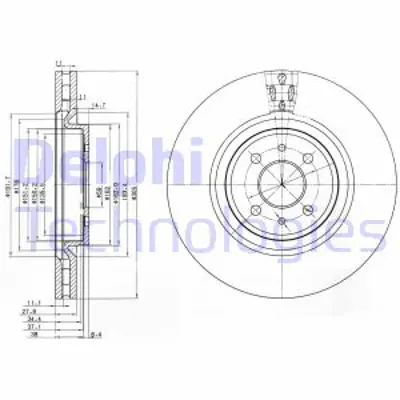 DELPHI BG3387 Fren Dıskı (Cıftlı Paket) Delıklı Ã–n Fıat Coupe01/1997 > 71738914