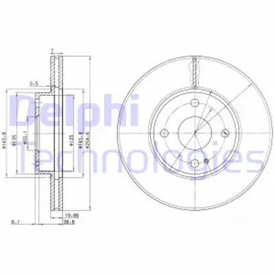 DELPHI BG3393 Fren Dıskı (Cıftlı Paket) Delıklı Ã–n Mazda Mx 503/1994 > 10/2005 NA753325XC