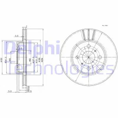 DELPHI BG3414 Fren Dıskı (Cıftlı Paket) Delıklı Ã–n Paseo Starlet1989 > 4351216130