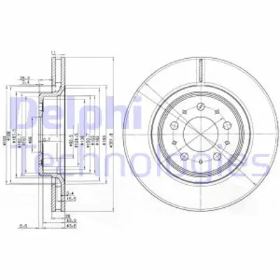 DELPHI BG3418 Fren Dıskı (Cıftlı Paket) Delıklı Ã–n Volvo C70 S70 V7011/1996 > 03/2005 31262095