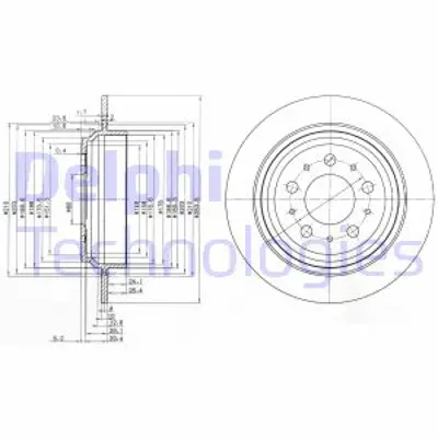 DELPHI BG3419 Arka Fren Dısk Ayna Volvo S70 97>00 V70 97>00 Xc70 Cross Country I (295) 2.4 T Xc Awd 97>09 31262094