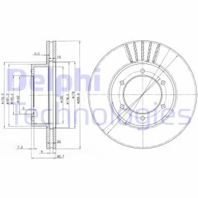 DELPHI BG3423 Fren Dıskı (Cıftlı Paket) Delıklı Ã–n 4 Runner09/1991 > 03/1996 4351235250