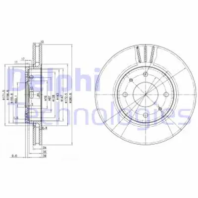 DELPHI BG3501C Fren Dıskı (Cıftlı Paket) Boyalı Delıksız On Mıtsubıshı   Carısma  S40 V40 09/1997 > 308180272 MR818027