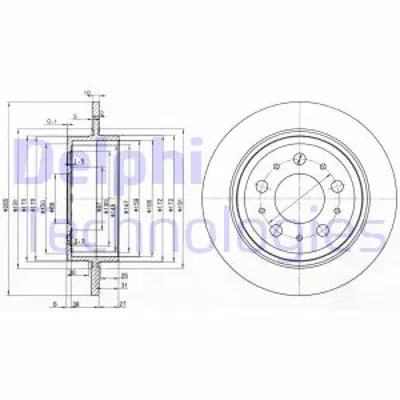 DELPHI BG3543 Fren Dıskı (Cıftlı Paket) Delıksız Arka Volvo 960 S90 V9008/1990 > 2718955