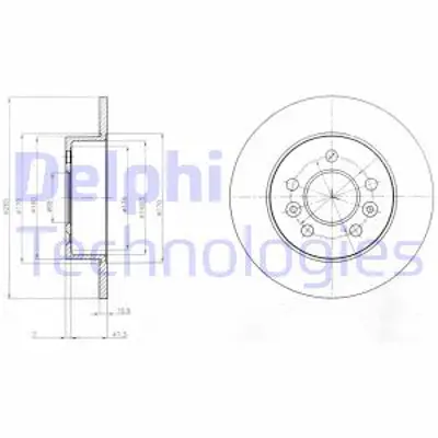 DELPHI BG3552 Fren Dıskı (Cıftlı Paket) Delıksız Arka Espace Grand Espace1991 > 10/2002 8671012048