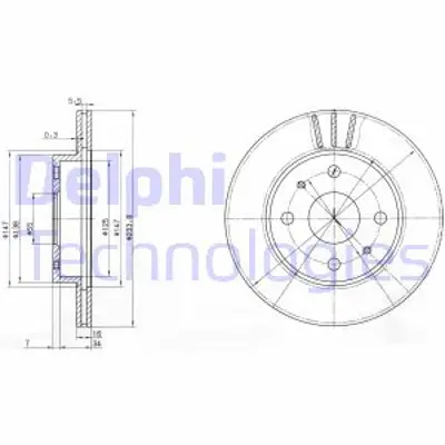 DELPHI BG3555 Fren Dıskı (Cıftlı Paket) Delıksız On Daıhatsu  Perodua Cuore Sırıon Yrv  Kenarı 04/1998 > 43512B1050 43512B1050000