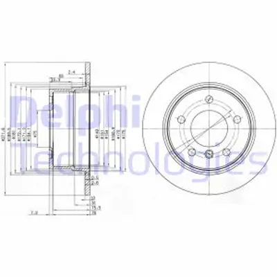 DELPHI BG3592 Fren Dıskı (Cıftlı Paket) Delıksız Arka Z310/1995 > 34216794298