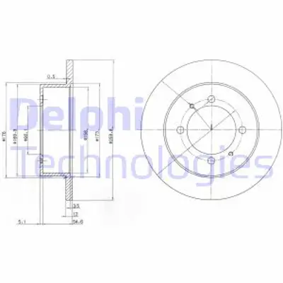 DELPHI BG3609 Fren Dıskı (Cıftlı Paket) Delıksız Arka Sonata01/1994 > 08/1998 5841134110