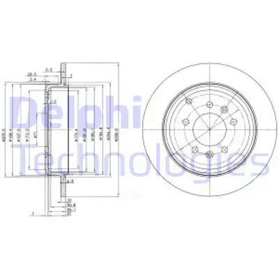 DELPHI BG3684 Fren Dıskı (Cıftlı Paket) Delıksız Arka Peugeot 6072000 > E169254