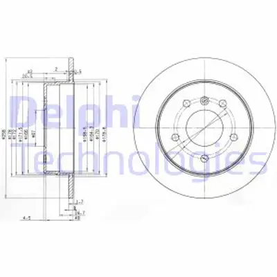 DELPHI BG3710 Fren Dıskı (Cıftlı Paket) Delıksız Arka A160 A170 A190 A210 Vaneo1998 > A168423021264