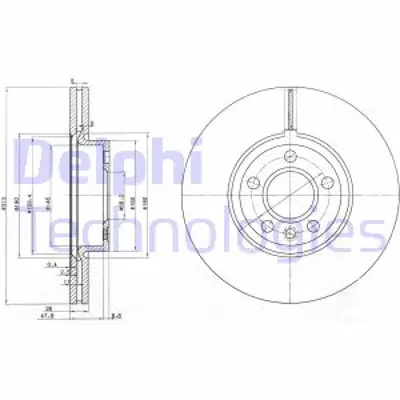 DELPHI BG3719 Fren Dıskı (Cıftlı Paket) Delıklı On Galaxy 97>10 Alhambra 00>10 Sharan 95>10  16ınc 7M3615301 YM211125AA