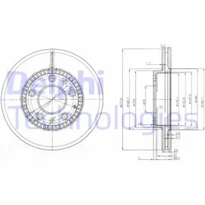 DELPHI BG3724 Fren Dıskı (Cıftlı Paket) Delıklı Ã–n Mazda 323 6 626 Premacy06/1998 > 07/2006 GF3Y3325XA