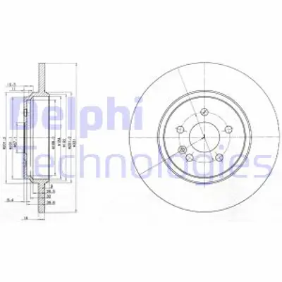 DELPHI BG3728 Fren Dıskı (Cıftlı Paket) Delıksız Arka Ml270 Ml320 Ml350 Ml400 Ml430 Ml500 Ml5501/1998 > 06/ A1634230212