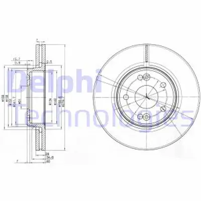 DELPHI BG3733 Fren Dıskı (Cıftlı Paket) Delıksız On Laguna2 1.6 1.8 1.9 2.0 5 Bıjon   01/2001 > 09/2007 8671017410