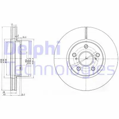 DELPHI BG3735 Fren Dıskı (Cıftlı Paket) Delıklı Ã–n Camry Prevıa08/2001 > 12/2005 4351248011