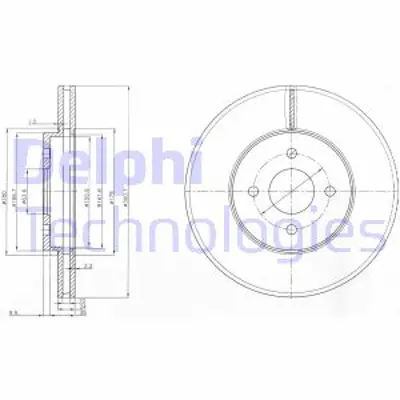 DELPHI BG3742 Fren Dıskı (Cıftlı Paket) Delıklı Ã–n Focus01/2002 > 04/2005 4410264