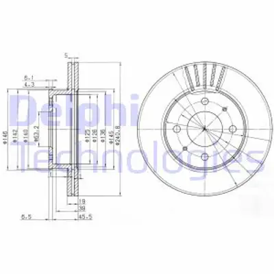 DELPHI BG3749 Fren Dıskı (Cıftlı Paket) Delıksız On Hyundaı Accent 09/1999 > 08/2006 5171225061