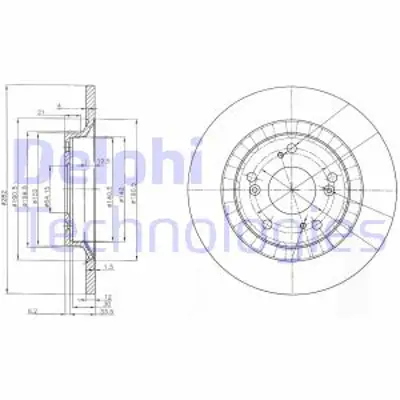 DELPHI BG3795 Fren Dıskı (Cıftlı Paket) Delıksız Arka Honda S200008/1999 > 45251S2R000