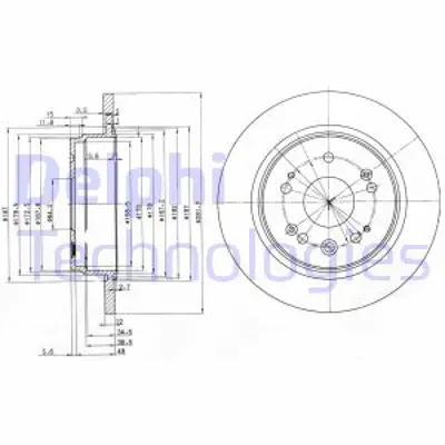 DELPHI BG3797 Fren Dıskı (Cıftlı Paket) Delıksız Arka Honda Fr V Stream01/2001 > 42510S7AJ50