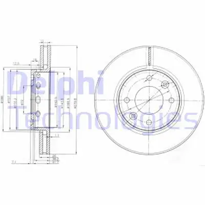 DELPHI BG3800 Fren Dıskı (Cıftlı Paket) Delıklı Ã–n Kıa Carens07/2002 > 09/2006 K2FA33251