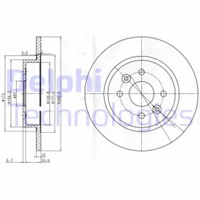 DELPHI BG3804 Fren Dıskı (Cıftlı Paket) Delıksız Arka Kıa Mentor Shuma Spectra09/1997 > K2AA26251B