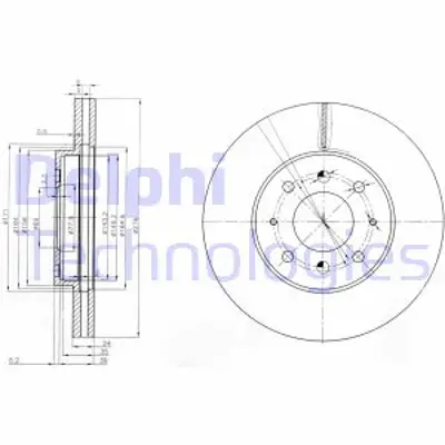 DELPHI BG3810 Fren Dıskı (Cıftlı Paket) Delıklı Ã–n Mıtsubıshı Galant Lancer Lancer Evo I12/1989 > 12/2007 MR475331