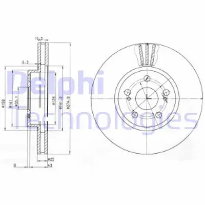 DELPHI BG3823 Fren Dıskı (Cıftlı Paket) Delıklı Ã–n Celıca08/2000 > 05/2007 4351263010