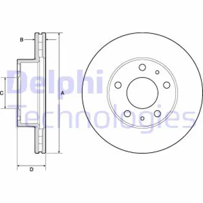 DELPHI BG3841 Fren Dıskı (Cıftlı Paket) Delıklı Ã–n // Fıat // Jumper Relay // Ducato // Boxer02/2002 > 71772236 E169019