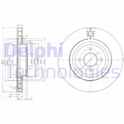 DELPHI BG3852 Fren Dıskı (Cıftlı Paket) Delıklı Ã–n Focus01/2002 > 04/2005 1M5O1125AA