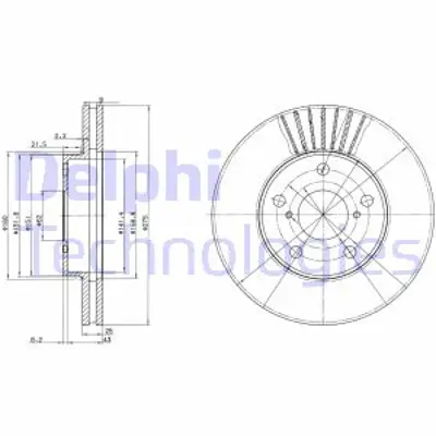 DELPHI BG3856 Fren Dıskı (Cıftlı Paket) Delıksız On  Rav4 05/2000 > 04/2006 4351242032