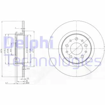 DELPHI BG3857 Fren Dıskı (Cıftlı Paket) Delıksız Arka Alfa Romeo 147 156 Gt2000 > 