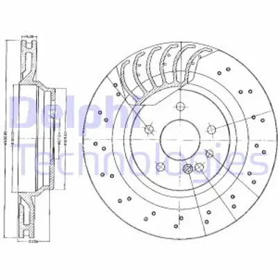 DELPHI BG3880 Fren Dıskı (Cıftlı Paket) Delıklı Arka Cl55 Cl600 Cl63 Cl65 S55 S600 S6309/2001 > A220423091264