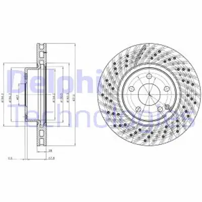 DELPHI BG3882 Fren Dıskı (Cıftlı Paket) Delıklı Ã–n Sl35003/2003 > 01/2012 A230421041264