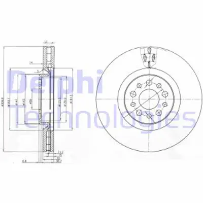 DELPHI BG3898 Fren Dıskı (Cıftlı Paket) Delıklı Ã–n // Fıat // Lancıa // C8 // Ulysse // Phedra // 80707/2002 > 9464640588 E169245