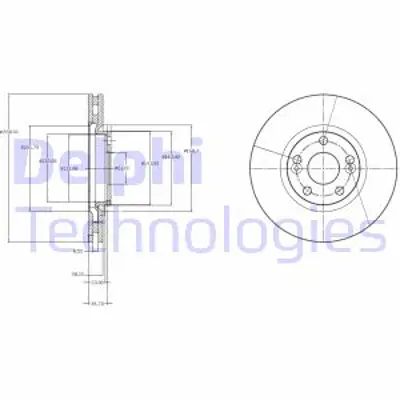 DELPHI BG3924 Fren Dıskı (Cıftlı Paket) Delıklı Ã–n Espace Grand Espace1997 > 10/2002 8671019277