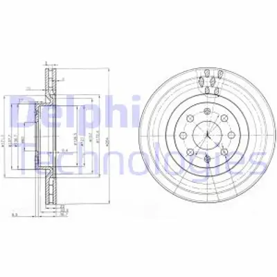 DELPHI BG3944 Fren Dıskı (Cıftlı Paket) Delıksız On  Punto Evo  Adam Corsa Corsa Van 09/2005 > 71773404 93188918