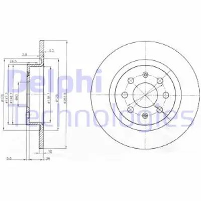 DELPHI BG3945 Arka Fren Aynası Grande Punto 199 1,9d Multıjet 1,4 16v 10 / 05> 1,4 Jet 09 / 97 55700593 95526494