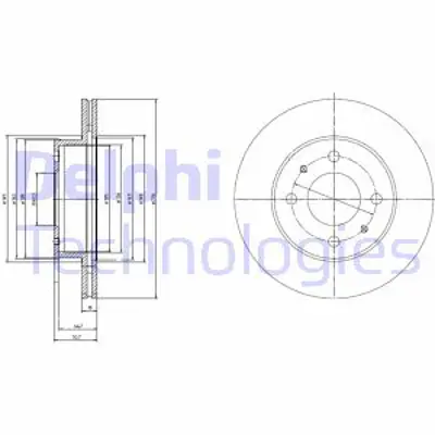 DELPHI BG3946 Fren Dıskı (Cıftlı Paket) Delıklı Ã–n Amıca Atos Atoz01/1999 > 5171202551